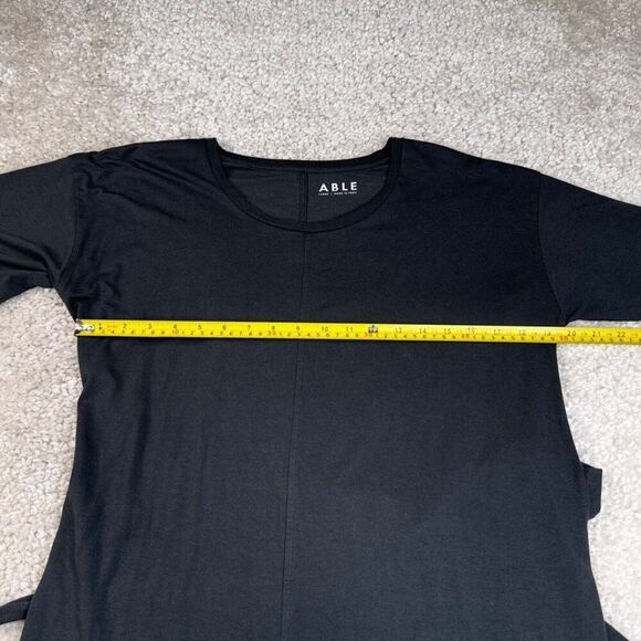 Able Sara Relaxed T-Shirt Belted Dress Black - Picture 9 of 10
